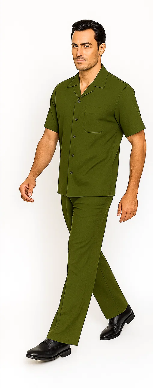 Mens Walking Suit in Color Powder Blue Leisure Suit Casual Matching Shirt and Pants $99 by Zacchi