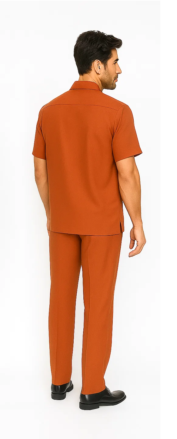 Mens Walking Suit in Color Safari Leisure Suit Casual Matching Shirt and Pants $99 by Zacchi
