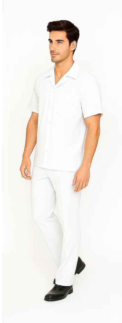 Mens Walking Suit in Color Papaya Leisure Suit Casual Matching Shirt and Pants $99 by zacchi