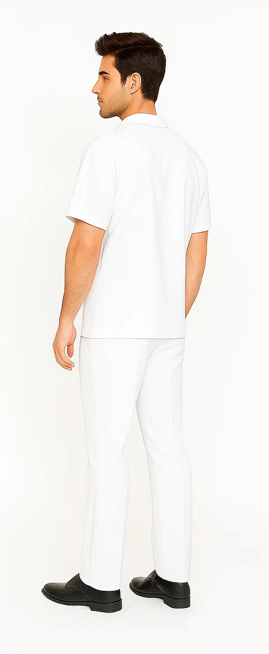 Mens Walking Suit in Color Papaya Leisure Suit Casual Matching Shirt and Pants $99 by zacchi
