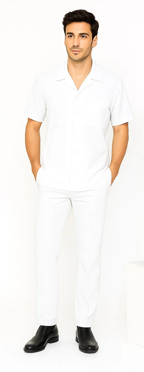 Mens Walking Suit in Color Papaya Leisure Suit Casual Matching Shirt and Pants $99 by zacchi