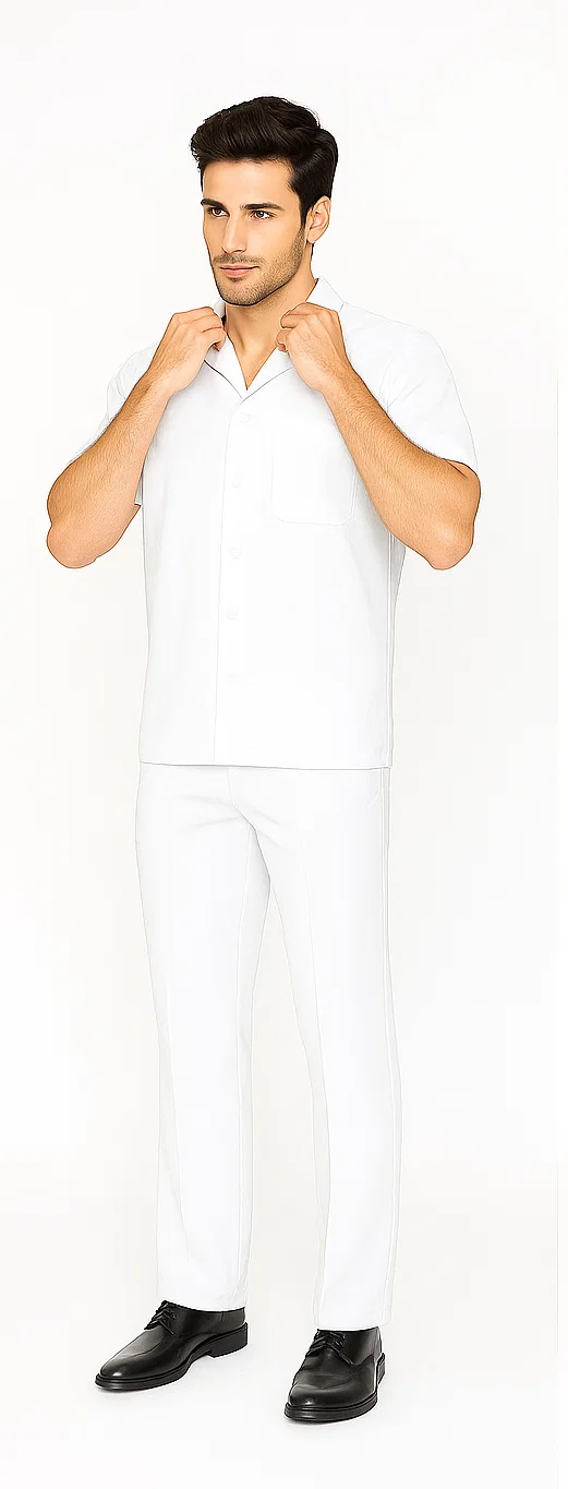 Mens Walking Suit in Color Papaya Leisure Suit Casual Matching Shirt and Pants $99 by zacchi