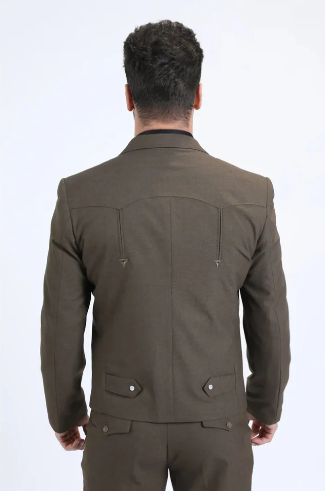 Men's Western Sport Suit - Brown by USA Men's Outlet