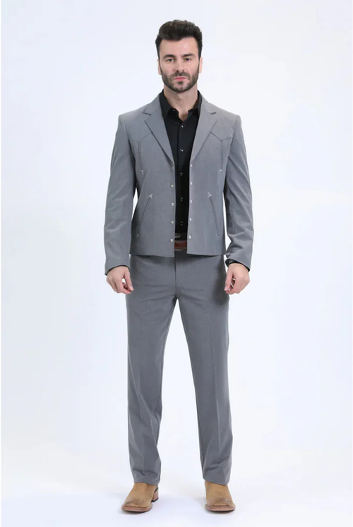 Men's Western Sport Suit - Grey USA Men's Outlet