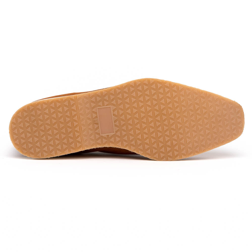 Zelli Meo 3 Contemporary Suede and Crocodile Penny Loafers in Cognac