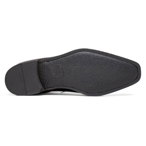 Zelli Meo Hand-Burnished Calfskin Loafers with Embossed Vamp in Black