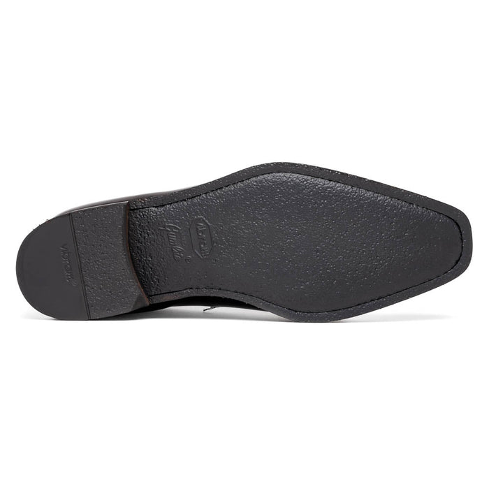 Zelli Meo Hand-Burnished Calfskin Loafers with Embossed Vamp in Black