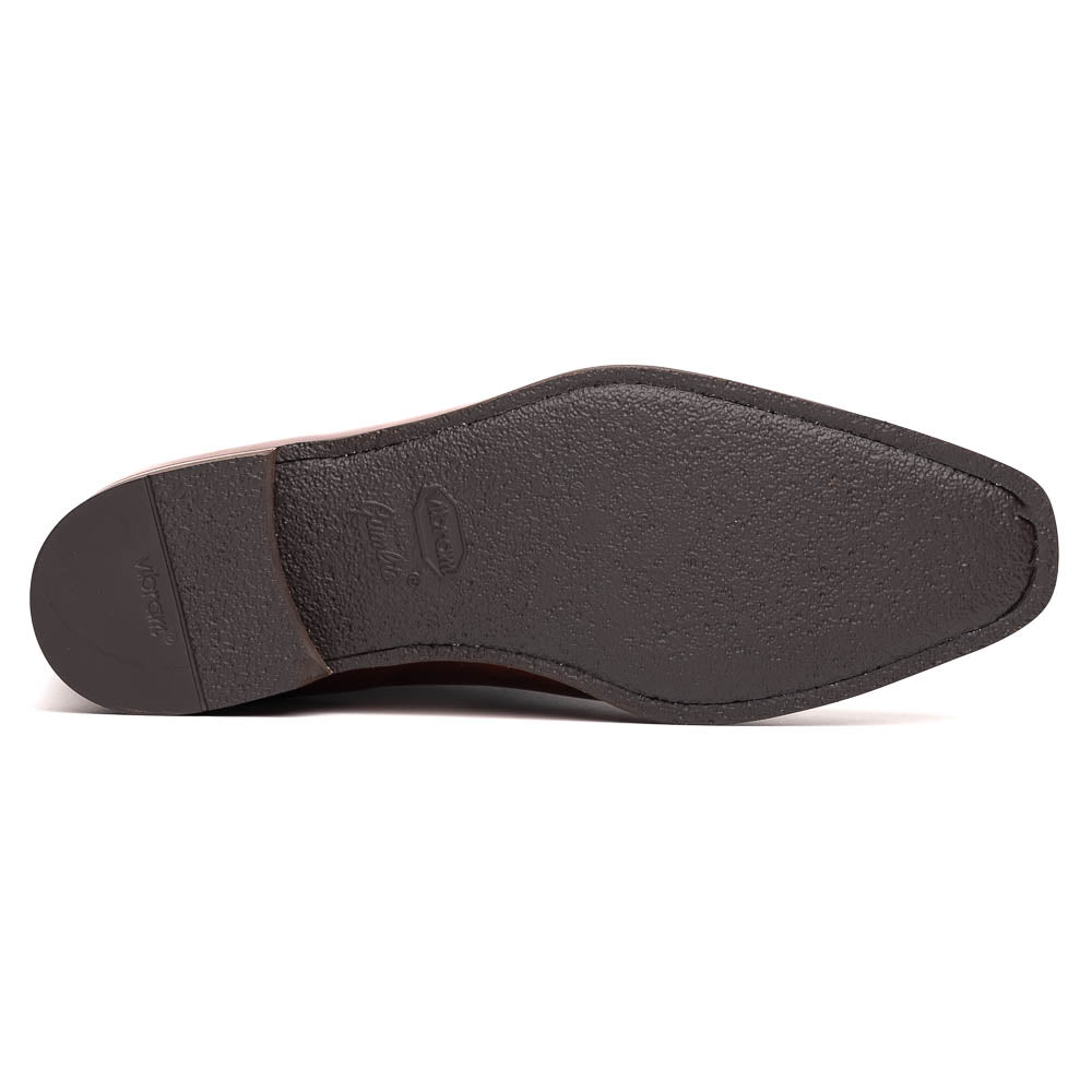 Zelli Meo Hand Burnished Calfskin Penny Loafers in Cognac