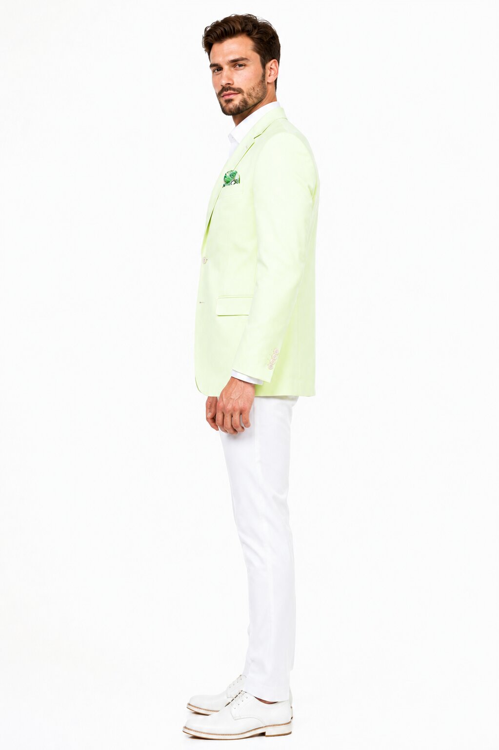 Tazio Men's Summer Blazer - Slim Fit Linen Style - Mint Green