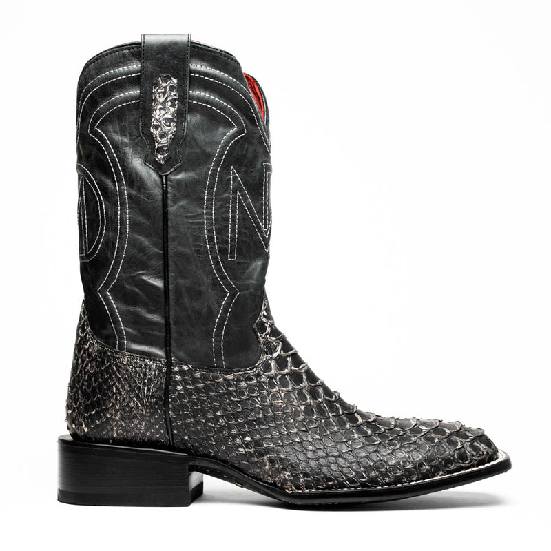 Marco Di Milano Missouri Stone White Python Square Toe Cowboy Boots