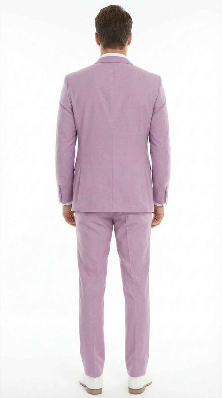 Men’s Dusty Rose 3 Piece Suit – Modern Pink Formal Suit Set for Wedding, Prom and Special Events Pinkish Color