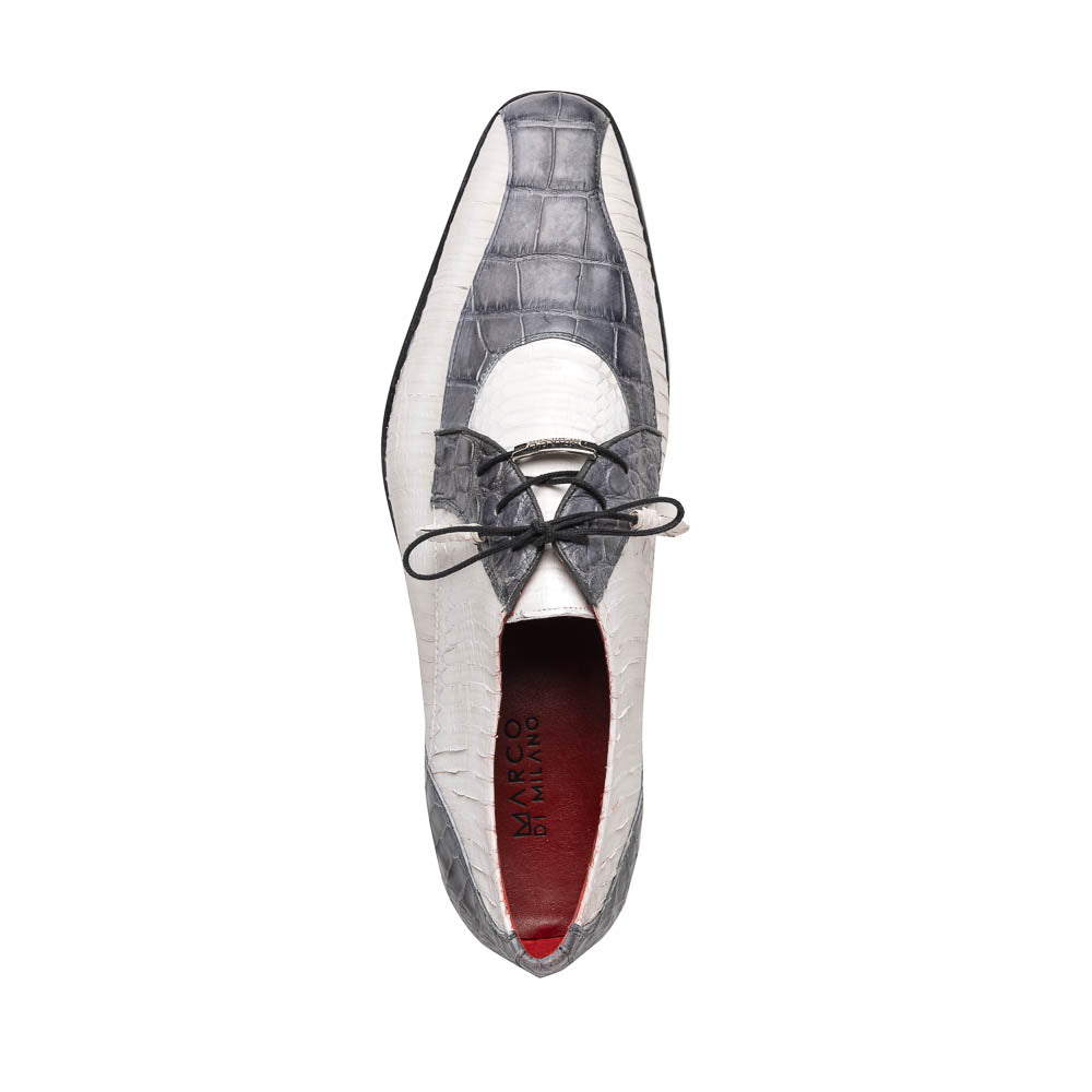 Marco_Di_Milano Moncalieri - Gray & White Leather Loafer