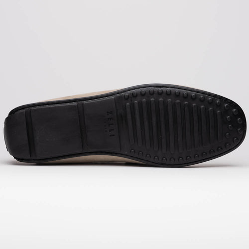 Zelli Monza Suede and Genuine Crocodile Driving Loafers in Sand