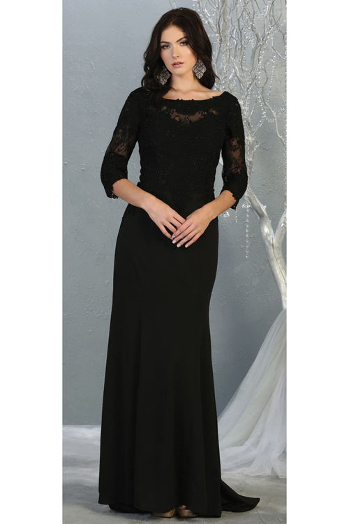 3/4 Sleeve Mother Of The Bride Dress Long Mermaid Gala Evening Gown