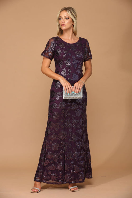 Mother-of-the-Bride Short Sleeve Formal Evening Dress by Eva USA 3456