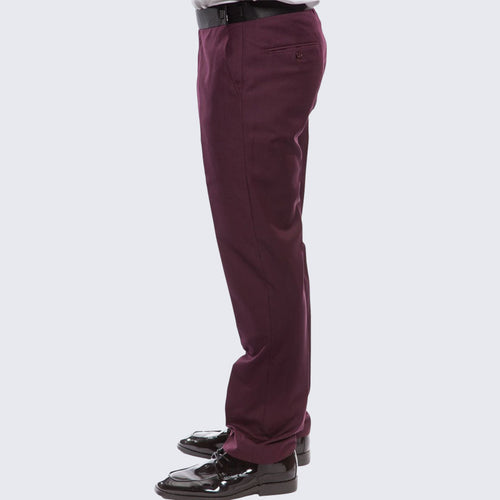 Burgundy Tuxedo Slim Fit One Button Peak Framed Lapel - Wedding - Prom
