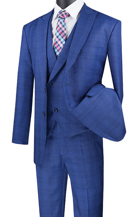 Slim Fit Men's Suit 2 Piece 2 Button in Light Beige by Vinci