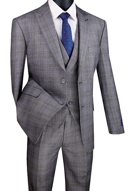 Morgan Collection - Regular Fit 3 Piece Suit 2 Button White by Vinci