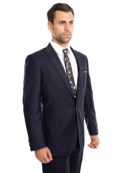 Men's Slim Fit Navy Blue Suit by Tazio Suits