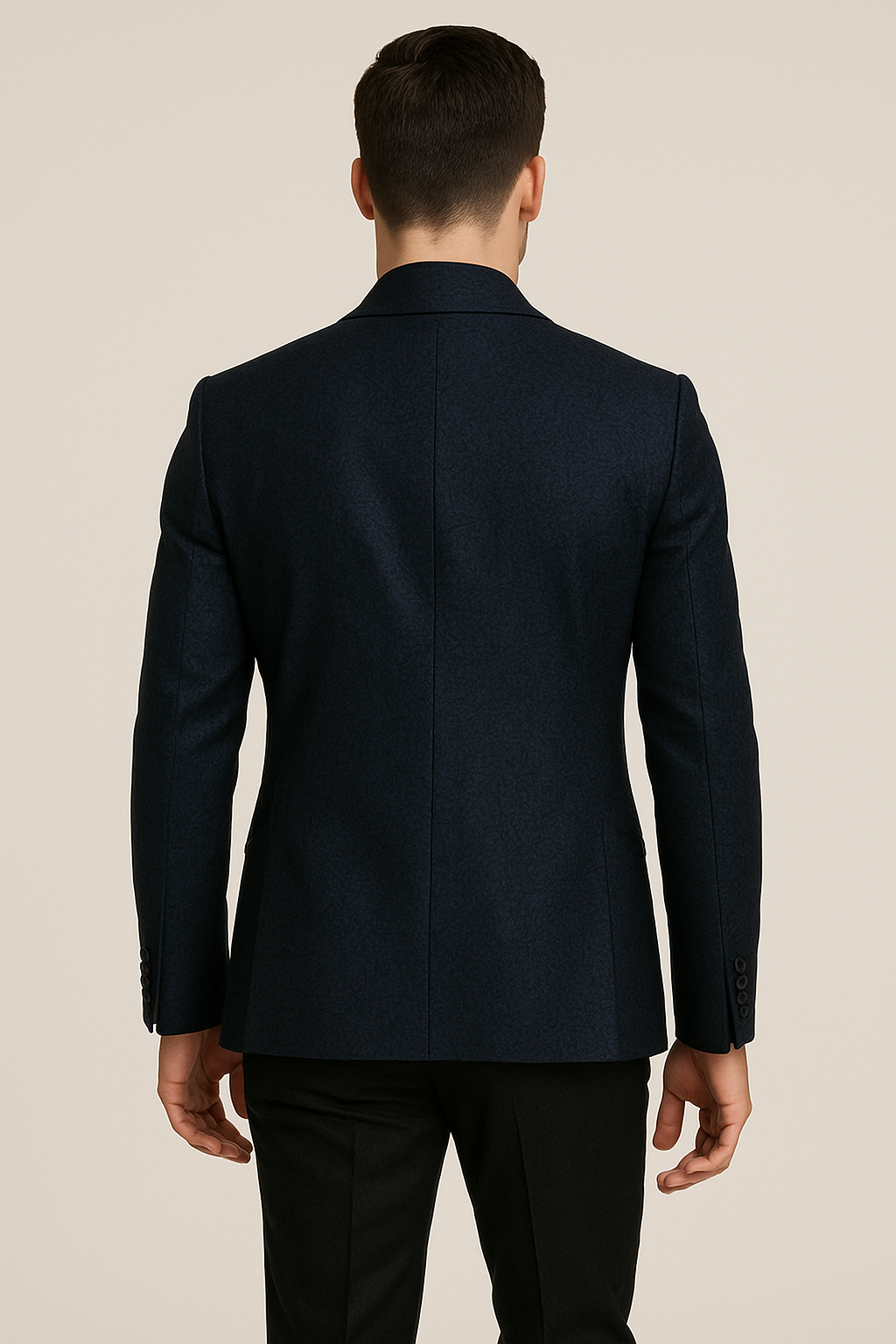 Mens Slim Fit Paisley Shawl Lapel Prom Dinner Jacket Tuxedo Blazer in Navy Blue by menstuxedousain