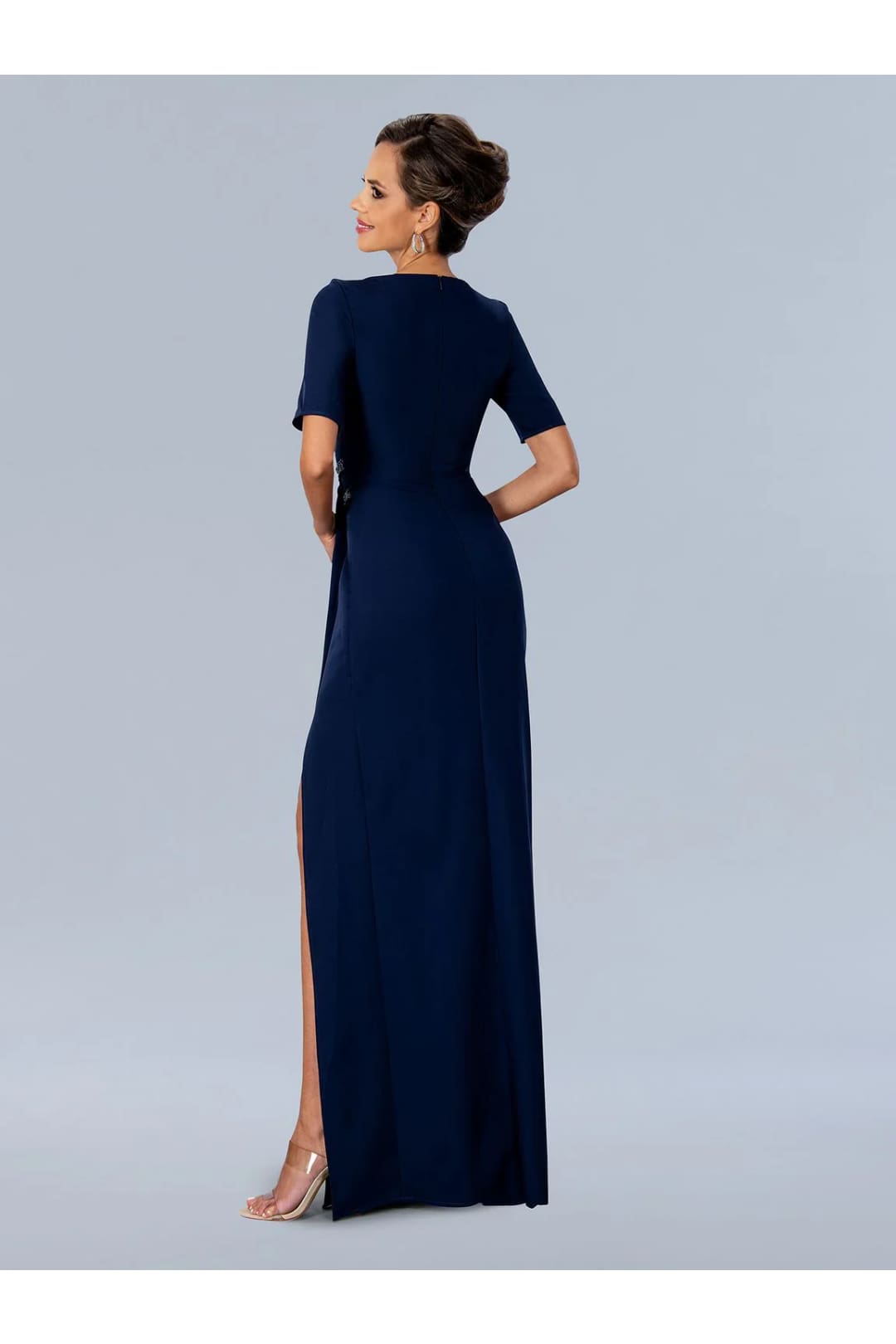 Navy Mother of Bride Dress Short Sleeve Gown Stella Couture 24317