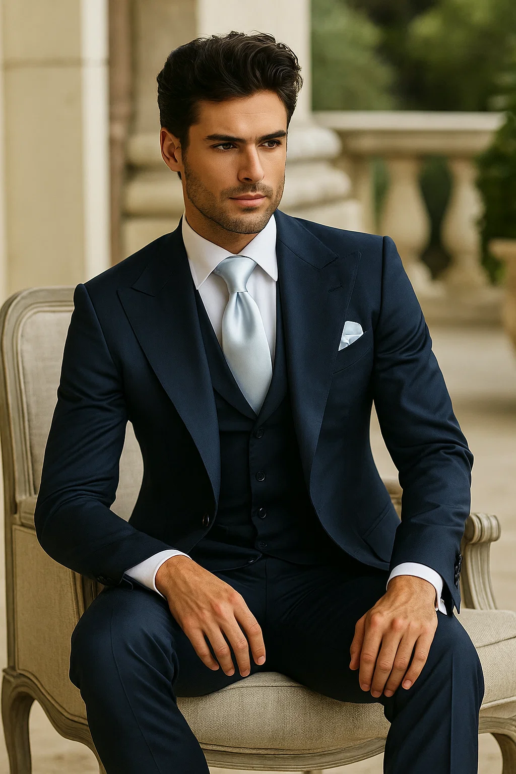 Navy Single Breast Lapel by Rossiman