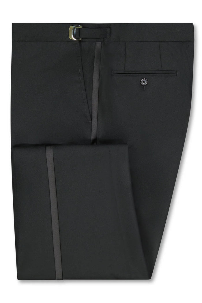 Daniel Black Polyester Plain Front Tuxedo Pants by Neil Allyn