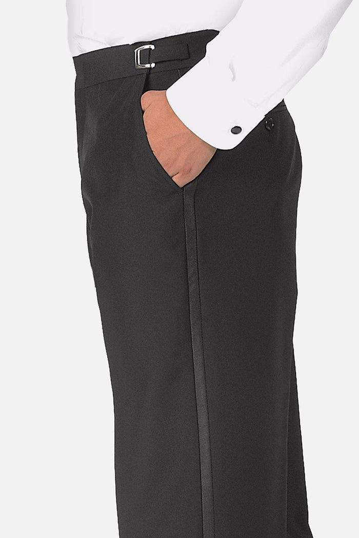 Daniel Black Polyester Plain Front Tuxedo Pants by Neil Allyn