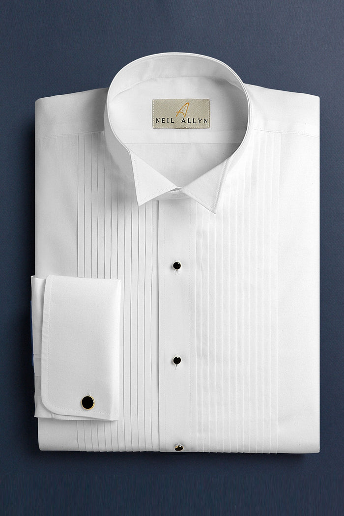 Russ White Pleated Wingtip Tuxedo Shirt by Neil Allyn