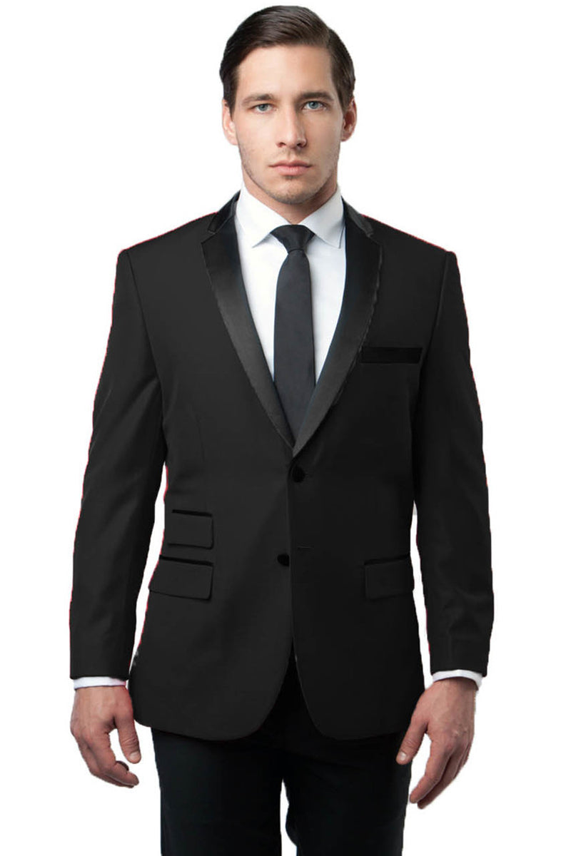 Men's Slim Fit Black Tuxedo Jacket with Notch Lapel