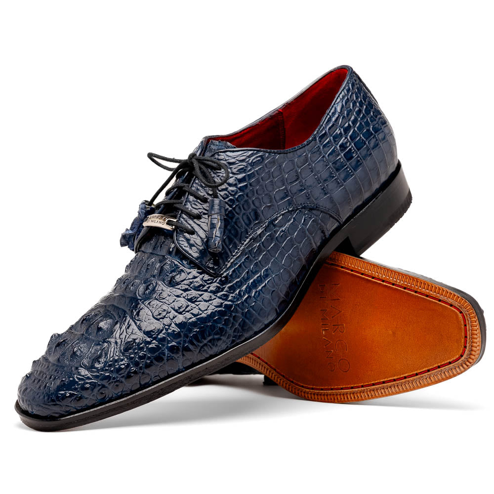 Marco Di Milano Nilo Nile Crocodile Derby Navy Shoe