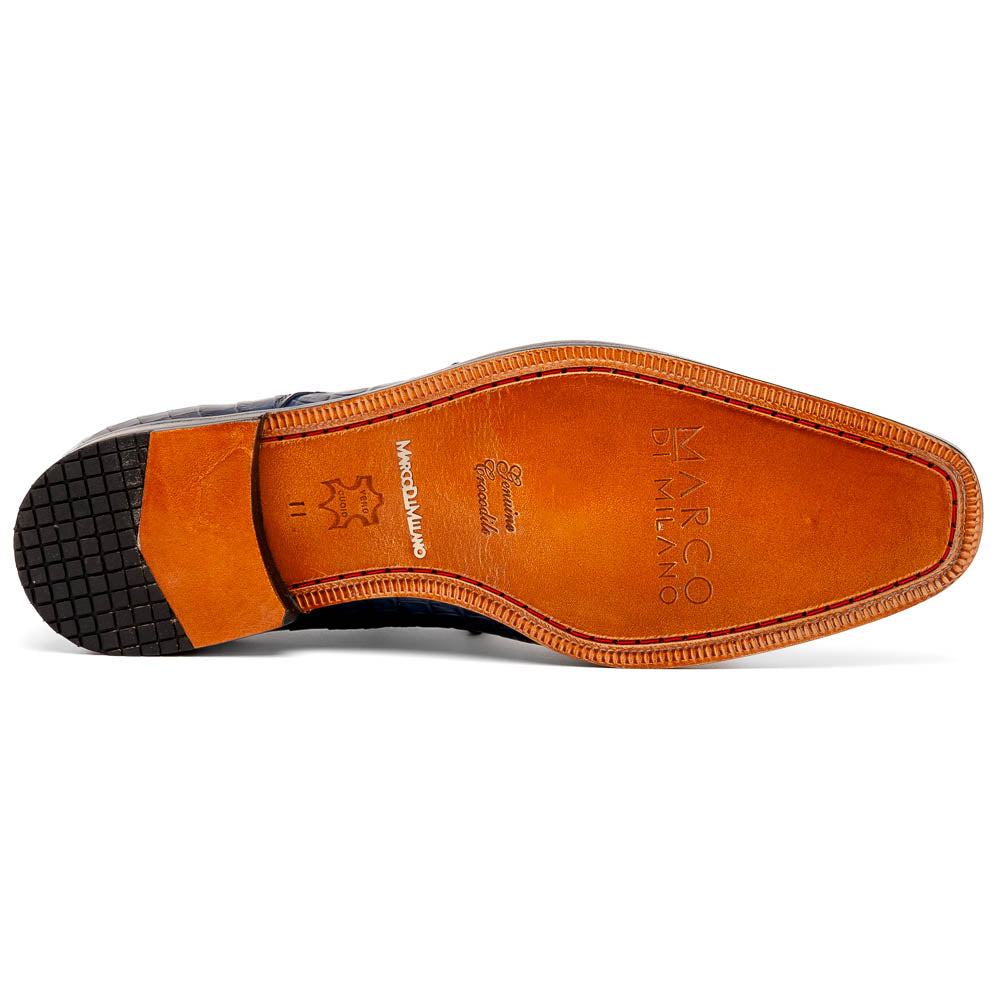 Marco Di Milano Nilo Nile Crocodile Derby Navy Shoe