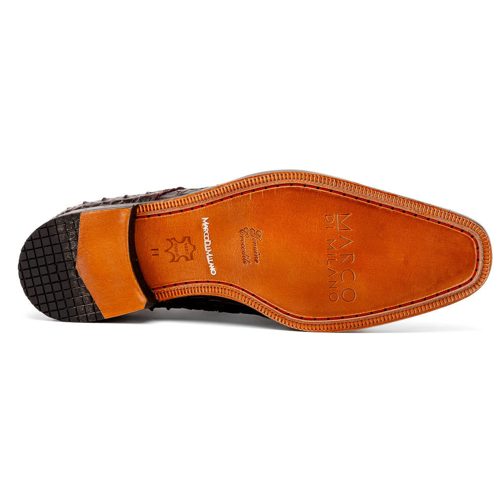 Marco Di Milano Nilo Nile Crocodile Derby Wine Shoe