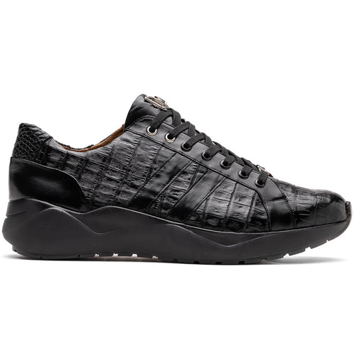 Genuine caiman crocodile sneakers Black Shoe
