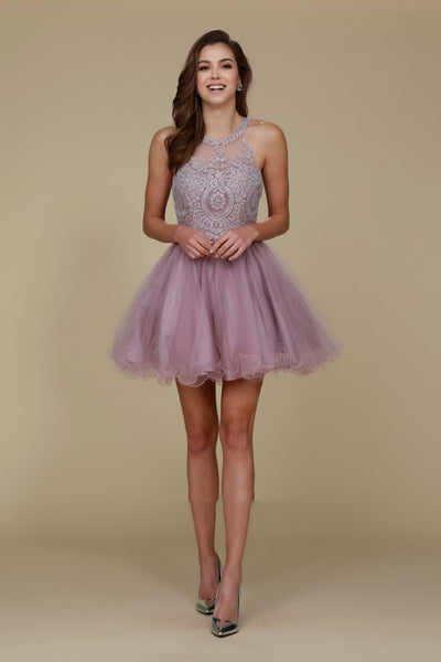 Nox Anabel B652 Light-Mauve Dama Dresses for Quinceanera Outfit