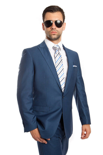 Men’s Slim Fit Indigo Blue Suit by Tazio Suits