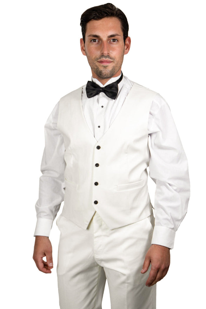 Refined Product Title: Stacy Adams Ivory Shawl Lapel Tuxedo - Vested One Button Style