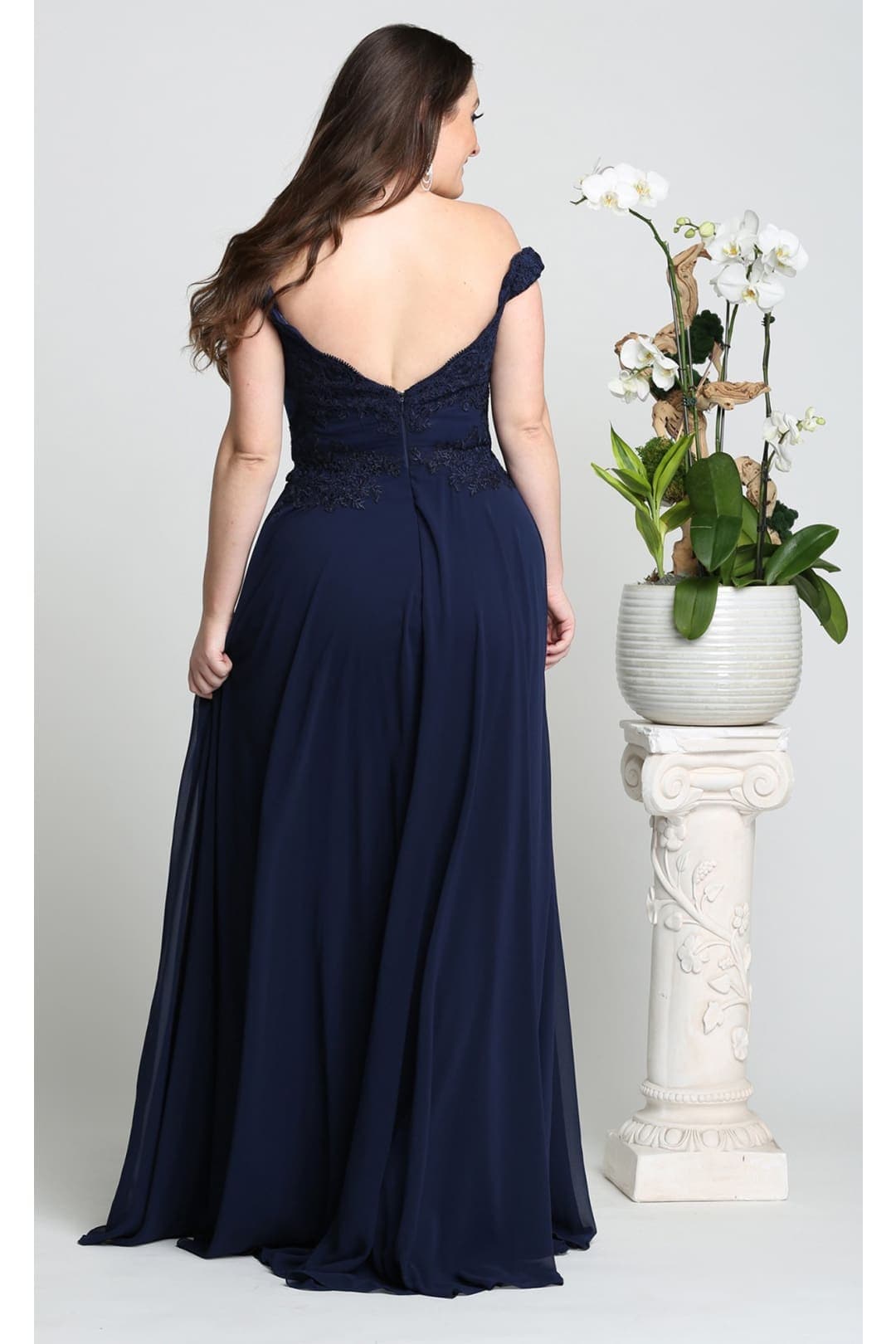 Plus Size Long Evening Gown Maxi Formal Dress for Women By May Queen MQ1644