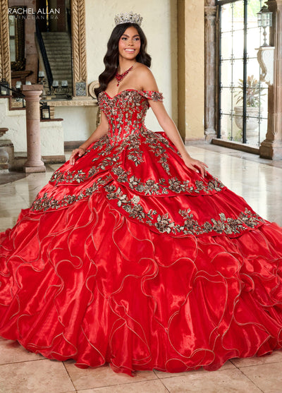 Off-Shoulder Quinceañera Dress with Embroidery Detachable Jacket by Rachel Allan RQ5001