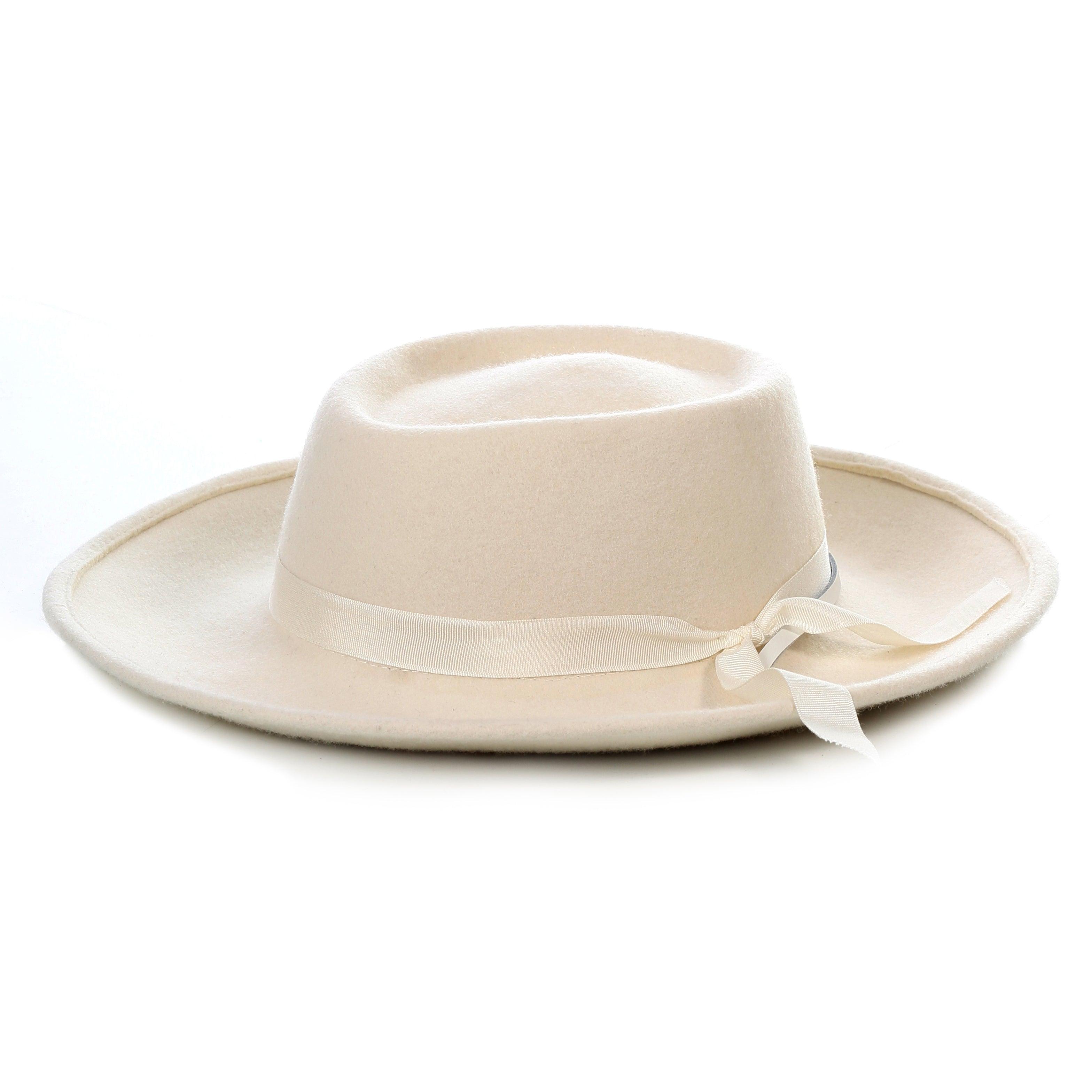 Off White Wide Brim Fedora - Earp - Ferrecci USA 