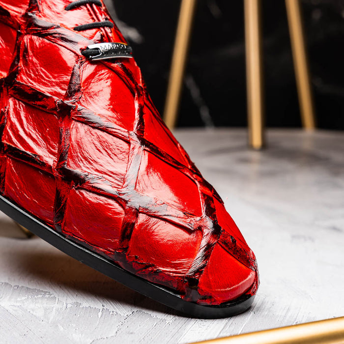 Marco_Di_Milano Olivieri Red Luxury Leather Shoe