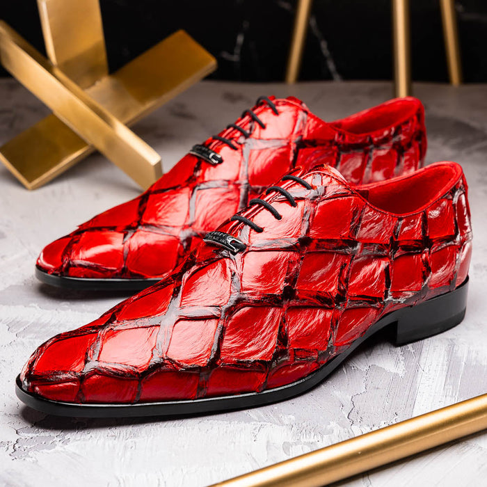 Marco_Di_Milano Olivieri Red Luxury Leather Shoe
