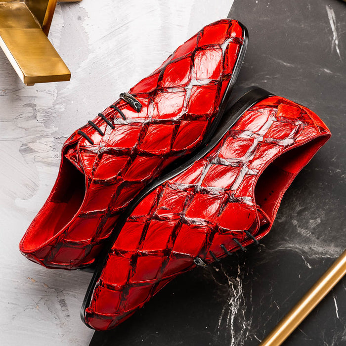Marco_Di_Milano Olivieri Red Luxury Leather Shoe