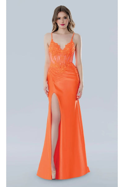 Orange Prom Dress Corset Formal Evening Gown Stella Couture 25133