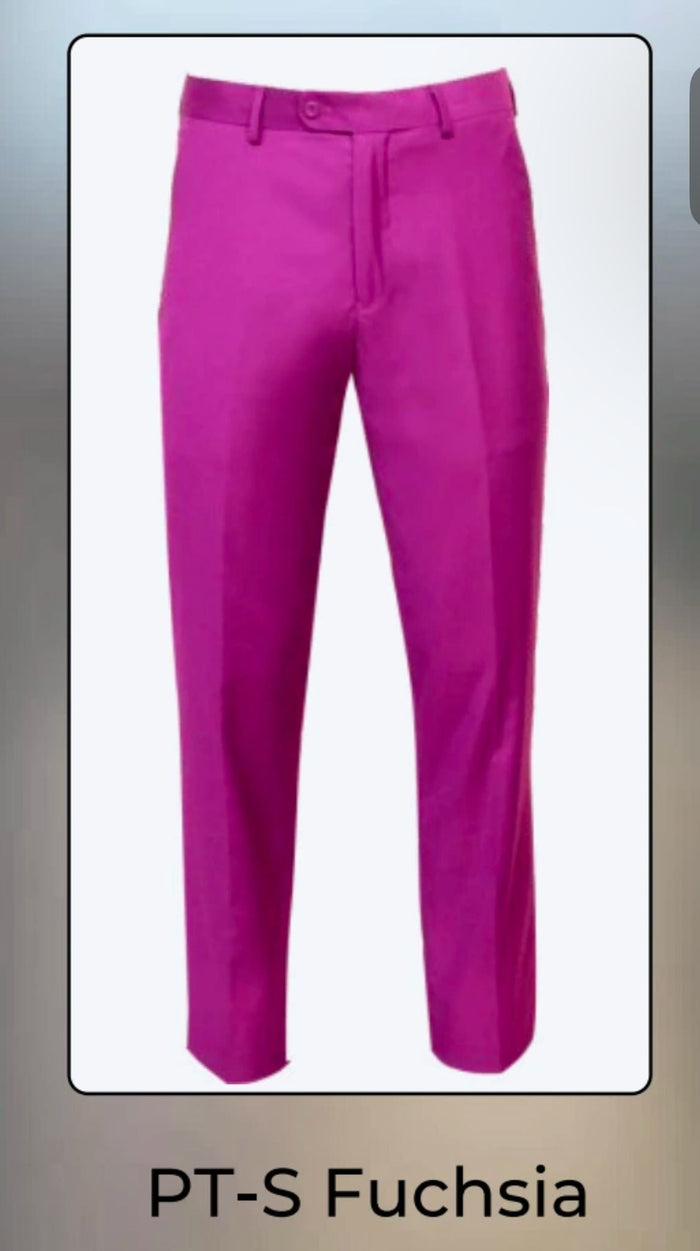 Men’s Fuchsia Dress Pants - Slim Fit Stylish Formal Trousers for Parties in Hot Pink Color by USA Men's Outlet