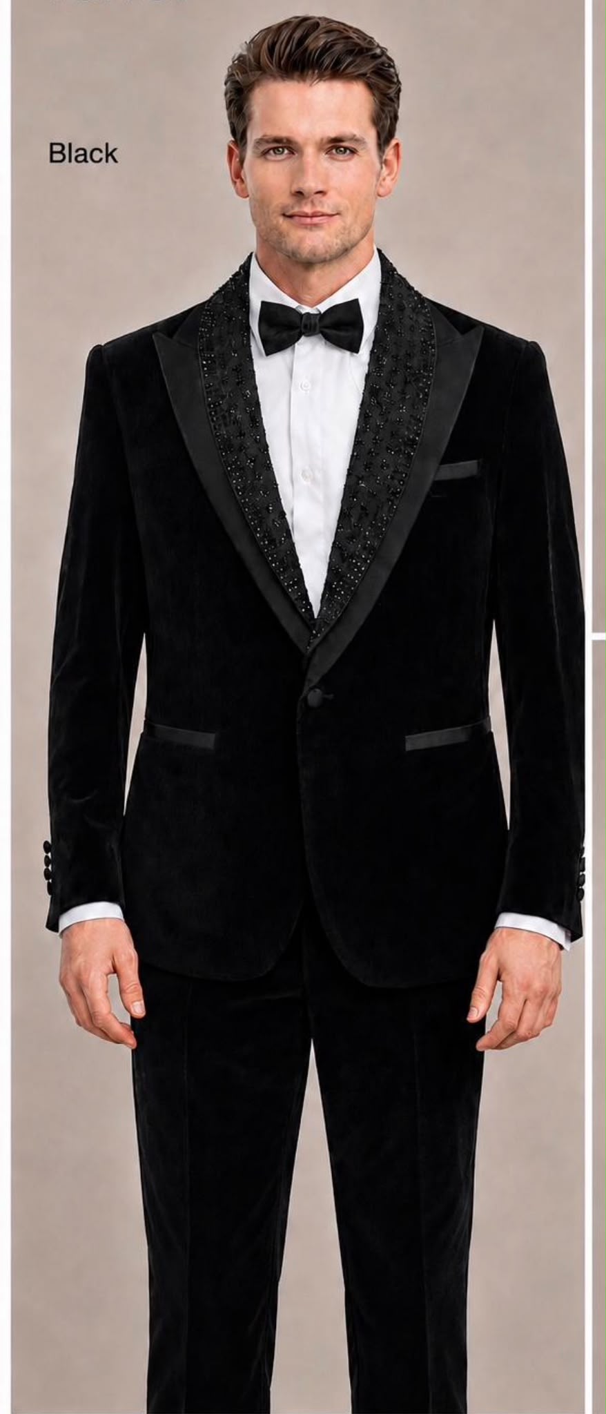 Men’s Black Velvet Western Blazer – Rhinestone Formal Cowboy Sport Jacket Removable Rhinestone Glitter Lapel