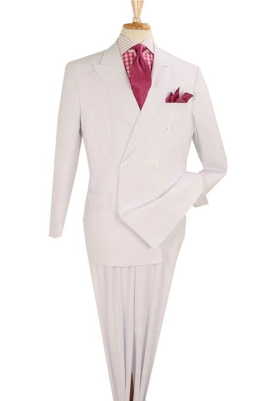 Men’s White Double-Breasted 3-Piece Suit Set - Premium Tailored Fit Formal Wedding and Evening Suit by USA Men's Outlet