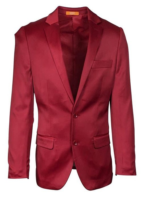 Premium Men's Burgundy  Satin Slim Fit Blazer – Elegant Party & Wedding Suit Jacket in Maroon Wine Color