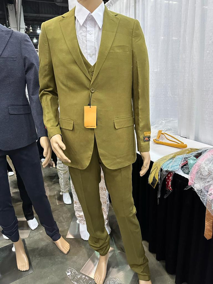 Men’s Olive Green Blazer Sport Coat - Fabric Summer in pistachio sage green USA Men's Outlet