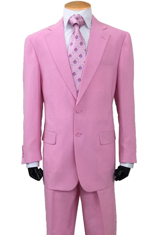 Men’s Pink Two-Piece Suit - Classic Fit Formal Jacket and Tailored Pants by USA Men's Outlet